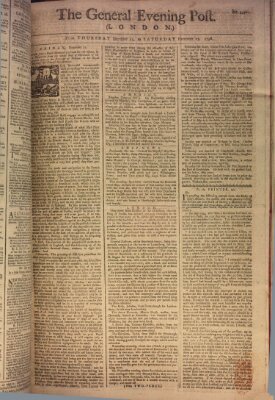 The general evening post Donnerstag 21. Dezember 1758