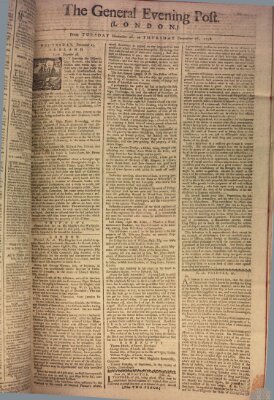 The general evening post Donnerstag 28. Dezember 1758