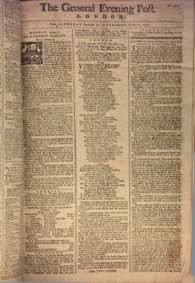 The general evening post Samstag 30. Dezember 1758