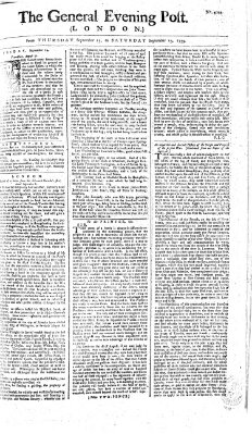 The general evening post Samstag 15. September 1759