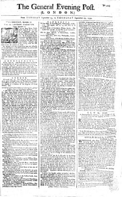 The general evening post Donnerstag 27. September 1759