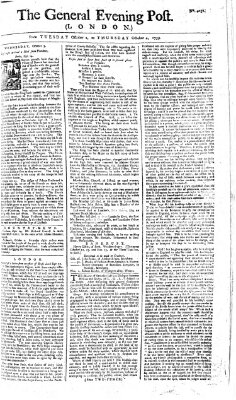 The general evening post Donnerstag 4. Oktober 1759