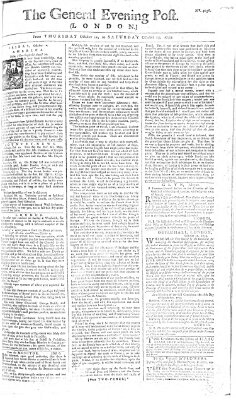 The general evening post Samstag 13. Oktober 1759