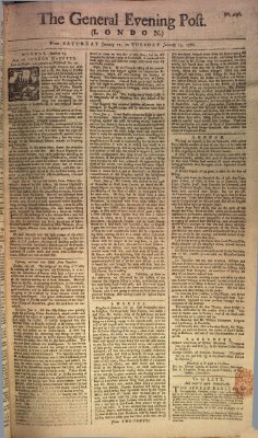 The general evening post Sonntag 13. Januar 1760