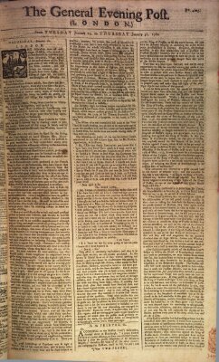 The general evening post Donnerstag 31. Januar 1760