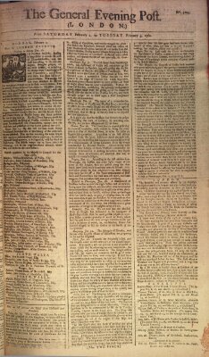 The general evening post Sonntag 3. Februar 1760