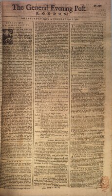 The general evening post Sonntag 6. April 1760