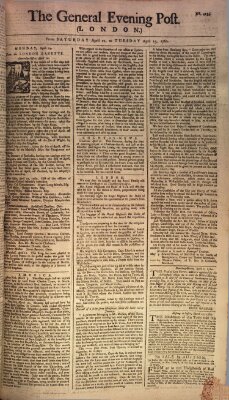 The general evening post Montag 14. April 1760