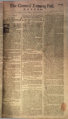 The general evening post Donnerstag 29. Mai 1760