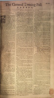 The general evening post Wednesday 25. June 1760