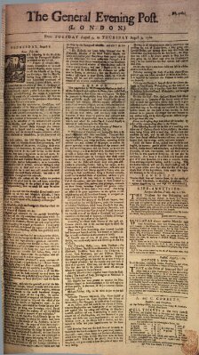 The general evening post Donnerstag 7. August 1760