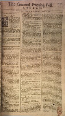 The general evening post Mittwoch 13. August 1760