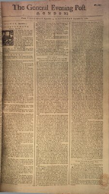 The general evening post Samstag 6. September 1760