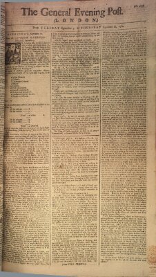 The general evening post Mittwoch 10. September 1760