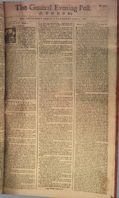 The general evening post Samstag 4. Oktober 1760