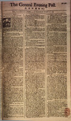 The general evening post Sonntag 16. November 1760