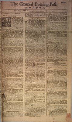 The general evening post Donnerstag 1. Januar 1761