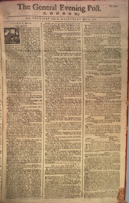 The general evening post Donnerstag 16. April 1761