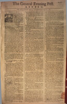 The general evening post Samstag 25. April 1761