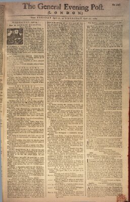 The general evening post Donnerstag 30. April 1761