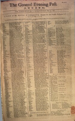 The general evening post Samstag 23. Mai 1761