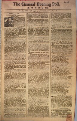 The general evening post Sonntag 2. August 1761