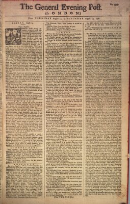 The general evening post Donnerstag 13. August 1761