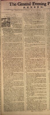 The general evening post Samstag 3. Oktober 1761