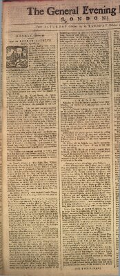 The general evening post Samstag 10. Oktober 1761