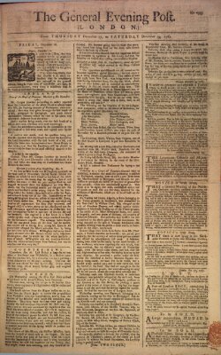 The general evening post Samstag 19. Dezember 1761