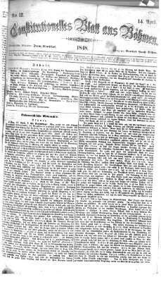 Constitutionelles Blatt aus Böhmen Freitag 14. April 1848