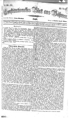 Constitutionelles Blatt aus Böhmen Dienstag 25. April 1848