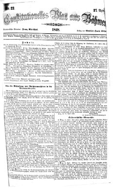 Constitutionelles Blatt aus Böhmen Donnerstag 27. April 1848