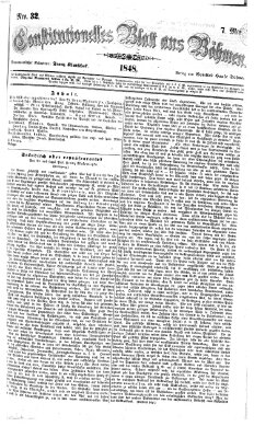 Constitutionelles Blatt aus Böhmen Freitag 7. April 1848