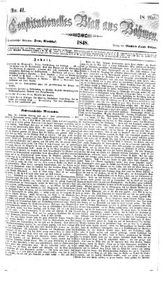 Constitutionelles Blatt aus Böhmen Donnerstag 18. Mai 1848