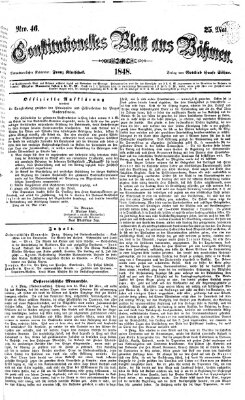 Constitutionelles Blatt aus Böhmen Donnerstag 25. Mai 1848