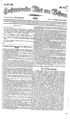 Constitutionelles Blatt aus Böhmen Freitag 26. Mai 1848