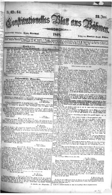 Constitutionelles Blatt aus Böhmen Freitag 23. Juni 1848