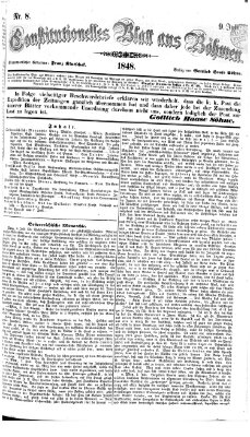 Constitutionelles Blatt aus Böhmen Sonntag 9. Juli 1848