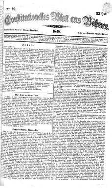 Constitutionelles Blatt aus Böhmen Sonntag 23. Juli 1848