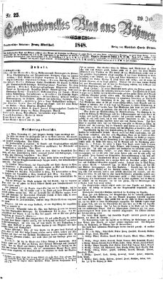 Constitutionelles Blatt aus Böhmen Samstag 29. Juli 1848