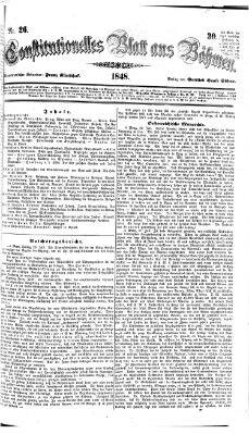 Constitutionelles Blatt aus Böhmen Sonntag 30. Juli 1848