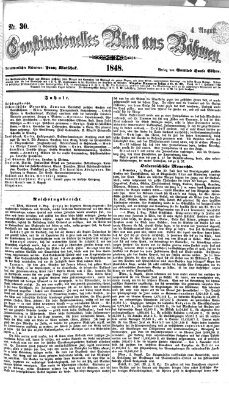 Constitutionelles Blatt aus Böhmen Freitag 4. August 1848