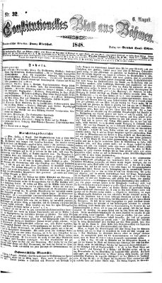 Constitutionelles Blatt aus Böhmen Sonntag 6. August 1848