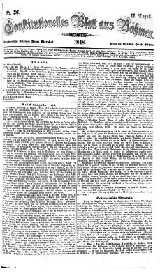 Constitutionelles Blatt aus Böhmen Freitag 11. August 1848