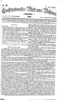 Constitutionelles Blatt aus Böhmen Freitag 18. August 1848