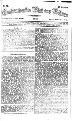 Constitutionelles Blatt aus Böhmen Dienstag 12. September 1848