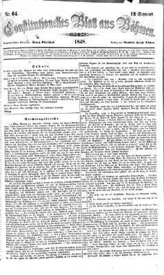 Constitutionelles Blatt aus Böhmen Mittwoch 13. September 1848