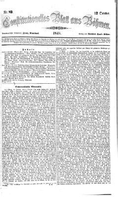 Constitutionelles Blatt aus Böhmen Donnerstag 12. Oktober 1848