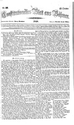 Constitutionelles Blatt aus Böhmen Freitag 13. Oktober 1848